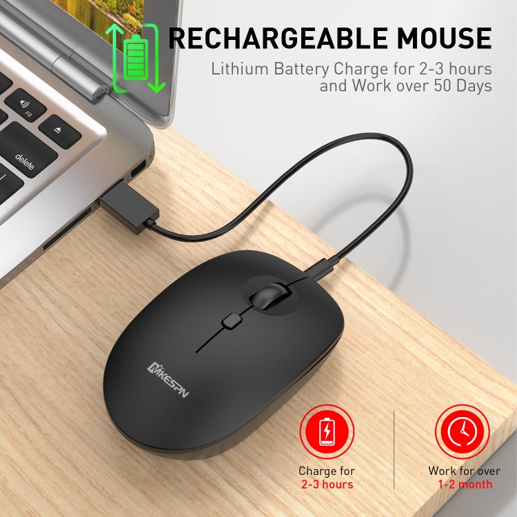 MKESPN 859 2.4G+BT5.0+BT3.0 Three Modes Wireless Mouse (White) - Wireless Mice by MKESPN | Online Shopping UK | buy2fix