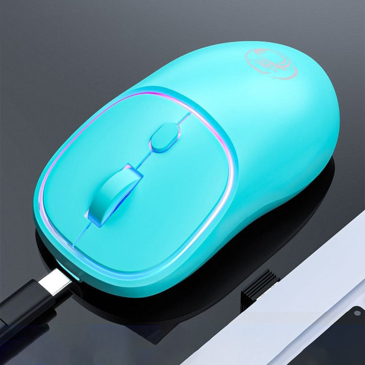 iMICE W-618 Rechargeable 4 Buttons 1600 DPI 2.4GHz Silent Wireless Mouse for Computer PC Laptop (Blue) - Wireless Mice by iMICE | Online Shopping UK | buy2fix