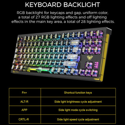 AULA F2183 RGB Wireless Bluetooth Keyboard(Black) - Wireless Keyboard by AULA | Online Shopping UK | buy2fix