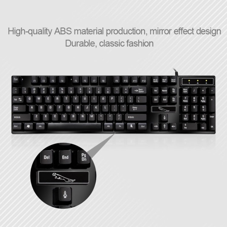 Chasing Leopard Q17 104 Keys USB Wired Suspension Gaming Office Keyboard + Wired Symmetrical Mouse Set, Keyboard Cable Length: 1.4m, Mouse Cable Length: 1.3m(White) - Wired Keyboard by Chasing Leopard | Online Shopping UK | buy2fix