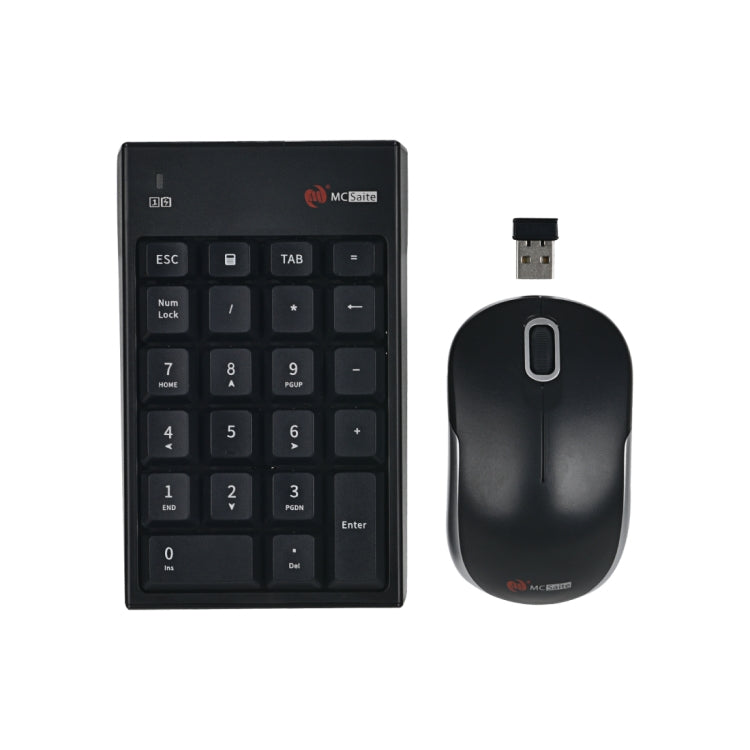 MC Saite MC-61CB 2.4GHz Wireless Mouse + 22 Keys Numeric Pan Keyboard with USB Receiver Set for Computer PC Laptop (Black) - Mini Keyboard by MC Saite | Online Shopping UK | buy2fix