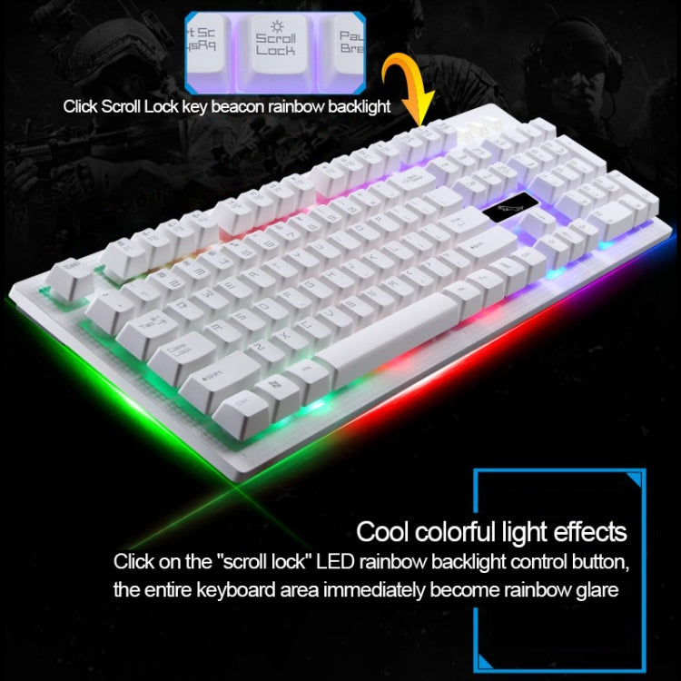 ZGB G20 104 Keys USB Wired Mechanical Feel Glowing Computer Keyboard Gaming Keyboard(White) - Wired Keyboard by buy2fix | Online Shopping UK | buy2fix