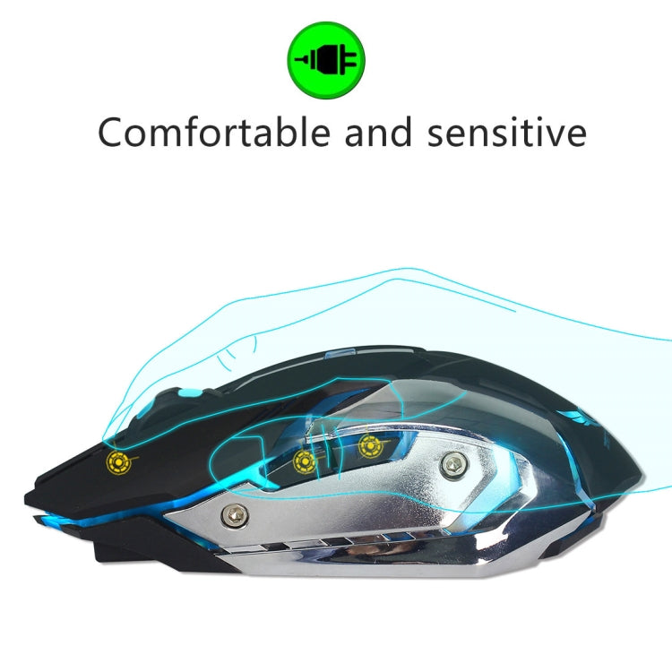 ZERODATE X70 2.4GHz Wireless 6-Keys 2400 DPI Adjustable Ergonomics Optical Gaming Mouse with Breathing Light(Black) - Wireless Mice by ZERODATE | Online Shopping UK | buy2fix