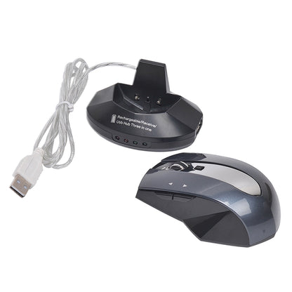 MZ-011 2.4GHz 1600DPI Wireless Rechargeable Optical Mouse with HUB Function(Blue) - Computer & Networking by buy2fix | Online Shopping UK | buy2fix