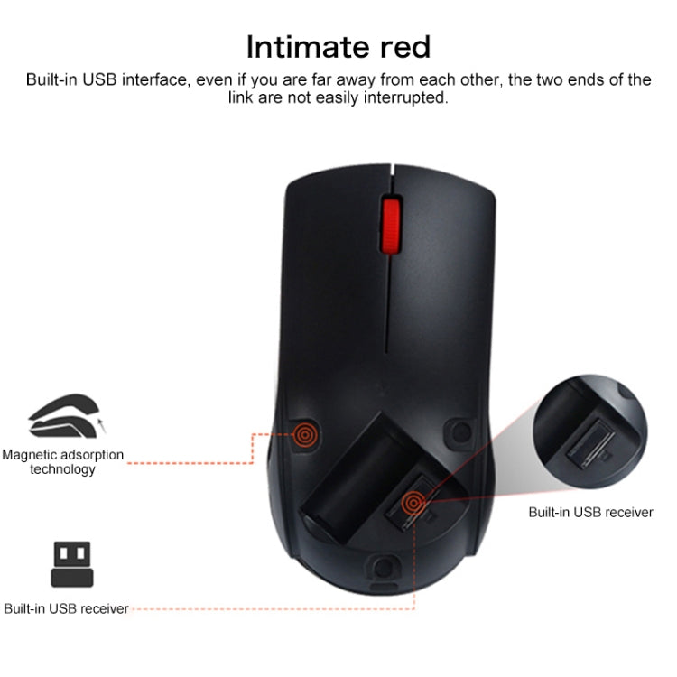 Lenovo M120 Pro Fashion Office Red Dot Wireless Mouse (Black) - Wireless Mice by Lenovo | Online Shopping UK | buy2fix