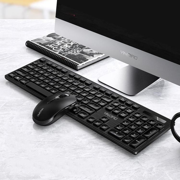 YINDIAO V3 Max Business Office Silent Wireless Keyboard Mouse Set (Black) - Wireless Keyboard by YINDIAO | Online Shopping UK | buy2fix