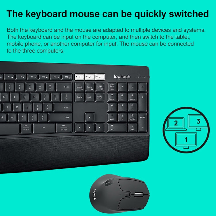 Logitech MK850 Wireless Bluetooth Keyboard Mouse Set - Wireless Keyboard by Logitech | Online Shopping UK | buy2fix