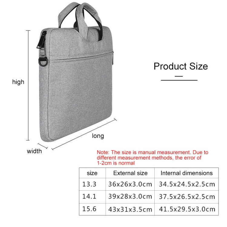 ST01S Waterproof Oxford Cloth Hidden Portable Strap One-shoulder Handbag for 13.3 inch Laptops(Light Grey) - 13.3 inch by buy2fix | Online Shopping UK | buy2fix