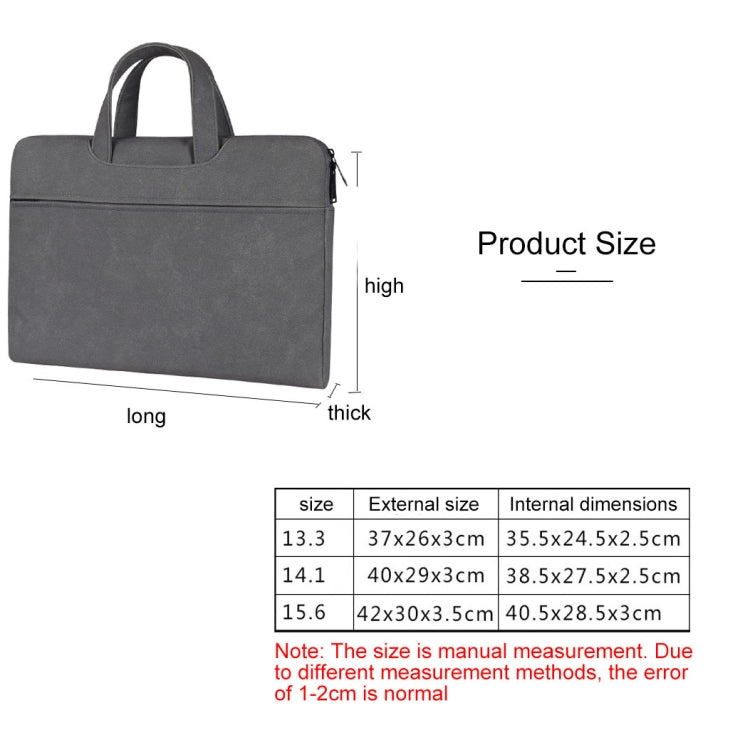 ST06 Waterproof PU Leather Zipper Hidden Portable Strap One-shoulder Handbag for 15.6 inch Laptops, with Suitcase Belt (Dark Gray) - 15.6 - 17 inch by buy2fix | Online Shopping UK | buy2fix