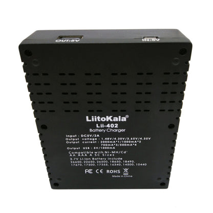 LiitoKala lii-402 4 In 1 Lithium Battery Charger for Li-ion IMR 18650, 18490, 18350, 17670, 17500, 16340(RCR123), 14500, 10440 - Consumer Electronics by buy2fix | Online Shopping UK | buy2fix