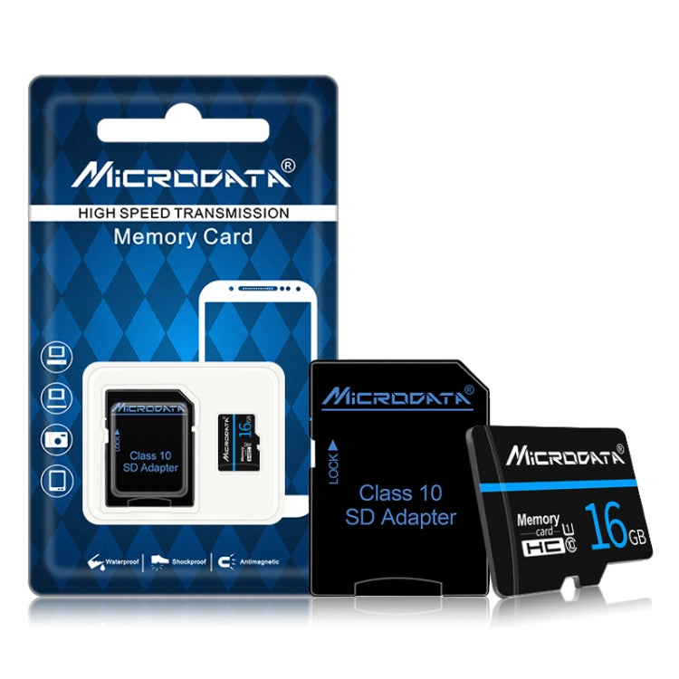 MICRODATA 16GB U1 Blue Line and Black TF(Micro SD) Memory Card - Micro SD Card by MiCRODATA | Online Shopping UK | buy2fix