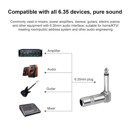 1/4 Inch 6.35mm Audio Mono Plug L-shaped Right Angle Screw Jack Male Guitar Audio Connector - Microphone Audio Cable & Connector by buy2fix | Online Shopping UK | buy2fix