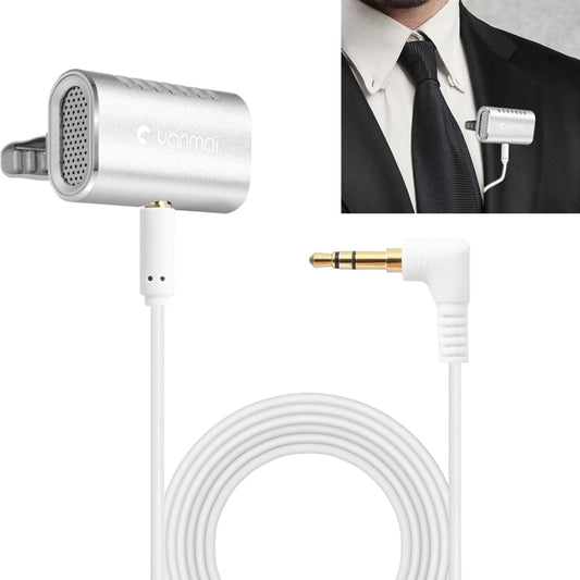Yanmai R977 Recording Clip-on Lapel Mic Lavalier Omni-directional Double Condenser Microphone, Compatible with PC/iPad/Android and others, for Live Broadcast, Show, KTV, etc (Silver) - Consumer Electronics by Yanmai | Online Shopping UK | buy2fix