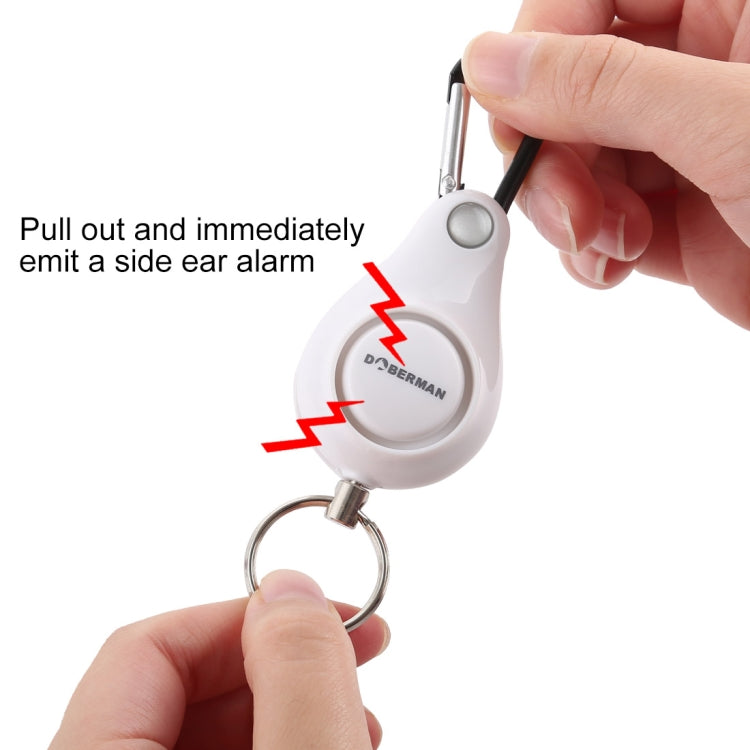 DOBERMAN Key-chain Personal Security Alarm Pull Ring Triggered Anti-attack Safety Emergency Alarm(White) - Security by buy2fix | Online Shopping UK | buy2fix