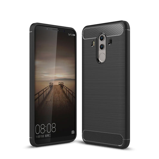 For Huawei  Mate 10 Pro Brushed Texture Carbon Fiber Shockproof TPU Rugged Armor Protective Case (Black) - Mobile Accessories by buy2fix | Online Shopping UK | buy2fix