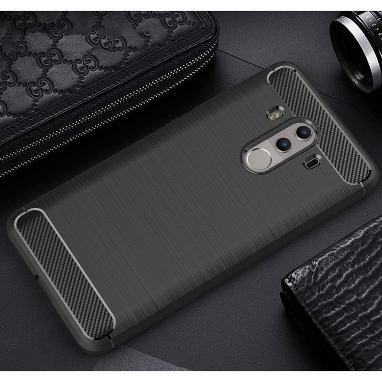 For Huawei  Mate 10 Pro Brushed Texture Carbon Fiber Shockproof TPU Rugged Armor Protective Case (Black) - Mobile Accessories by buy2fix | Online Shopping UK | buy2fix