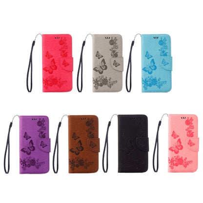 For Motorola Moto G5 Plus Pressed Flowers Butterfly Pattern Horizontal Flip Leather Case with Holder & Card Slots & Wallet(Purple) - Motorola Cases by buy2fix | Online Shopping UK | buy2fix