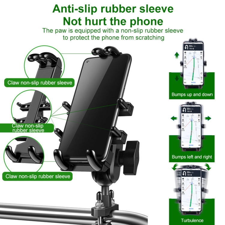 U-shaped Bolt Ball-Head Motorcycle Handlebar Multi-function Eight-jaw Aluminum Phone Navigation Holder Bracket, Width of Phone: 6.5-10.2cm &#160; - Holder by buy2fix | Online Shopping UK | buy2fix