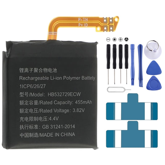 455mAh HB532729ECW for Huawei Watch GT 2 46mm Li-Polymer Battery - For Watch by buy2fix | Online Shopping UK | buy2fix