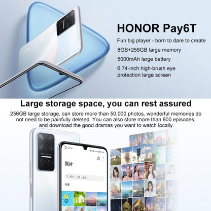 Honor Play6T 5G, 8GB+256GB, China Version, Triple Back Cameras, Side Fingerprint Identification, 5000mAh Battery, 6.74 inch Magic UI 5.0 (Android 11) MediaTek Dimensity 700 Octa Core up to 2.2GHz, Network: 5G, OTG, Not Support Google Play (Blue) - Honor by Huawei | Online Shopping UK | buy2fix