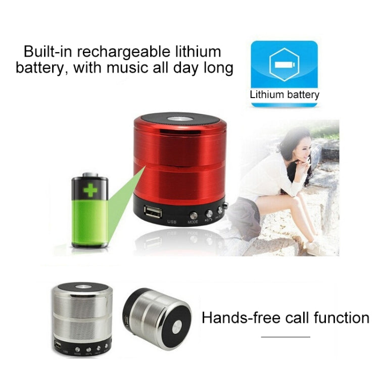 WS-887 Bluetooth Speaker with Lanyard, Support Hands-free Call & FM & U Disk & TF Card & AUX(Red) - Mini Speaker by buy2fix | Online Shopping UK | buy2fix