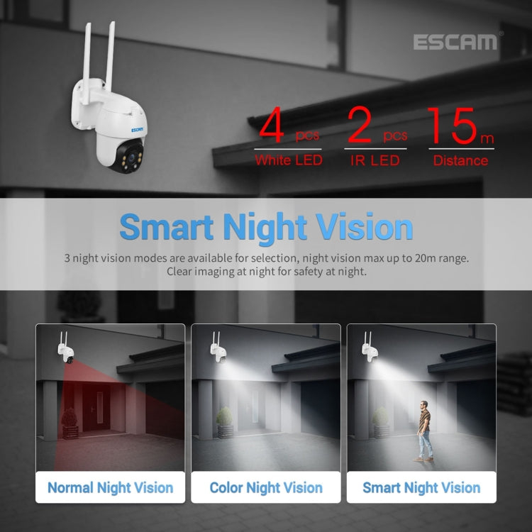 ESCAM QF130 1080P IP66 Waterproof WiFi IP Camera with Solar Panel & Battery, Support Night Vision & Motion Detection & Two Way Audio & TF Card & PTZ Control - Security by ESCAM | Online Shopping UK | buy2fix