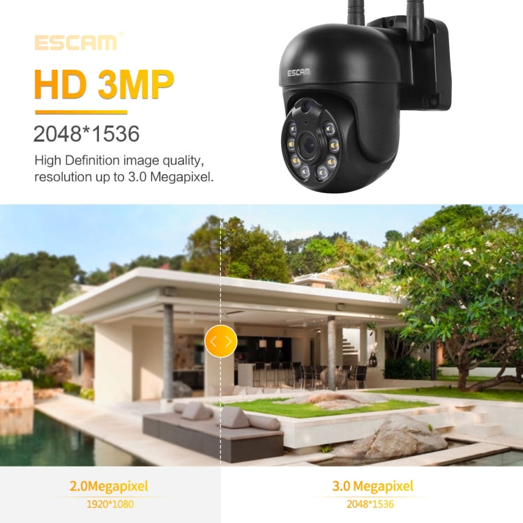 ESCAM WNK610 3.0 Million Pixels Wireless Dome IP Camera, Support Motion Detection & Two-way Audio & Full-color Night Vision & TF Card, US Plug - Dome Camera by ESCAM | Online Shopping UK | buy2fix