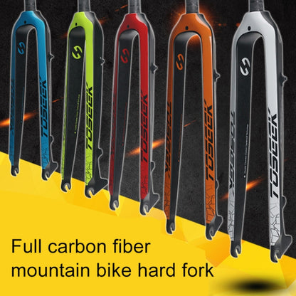 TOSEEK Ultra Light 27.5 Inch 405mm Mountain Bike Full Carbon Front Fork Straight Head Tube Disc Brake(Orange) - Outdoor & Sports by TOSEEK | Online Shopping UK | buy2fix