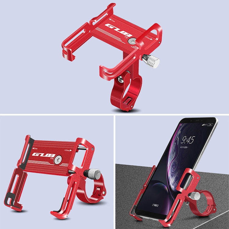 GUB P10 Aluminum Bike Phone Holder(Red) - Holders by GUB | Online Shopping UK | buy2fix