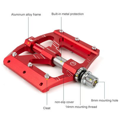 PROMEND PD-M88 1 Pair Mountain Bicycle Aluminum Alloy 3-Bearings Pedals (Titanium Color) - Pedals by PROMEND | Online Shopping UK | buy2fix