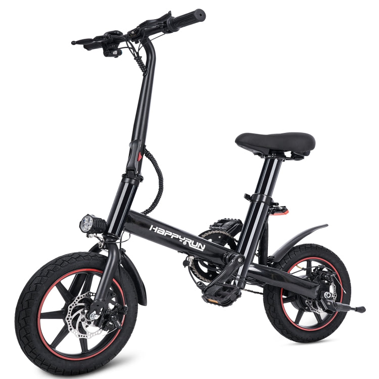 [EU Warehouse] HAPPYRUN HR-X40 350W 36V / 6AH Electric Bicycle with 14 inch Tires, EU Plug(Black) - Electric Bicycles by buy2fix | Online Shopping UK | buy2fix