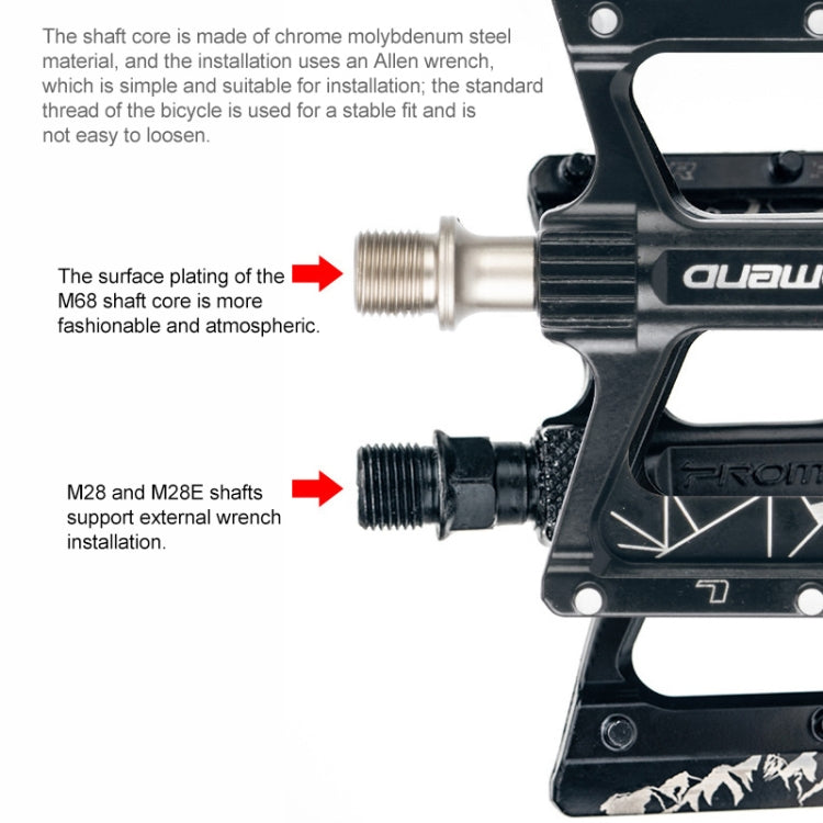 PROMEND PD-M68 1 Pair Mountain Bicycle Aluminum Alloy 3-Bearings Pedals - Outdoor & Sports by PROMEND | Online Shopping UK | buy2fix