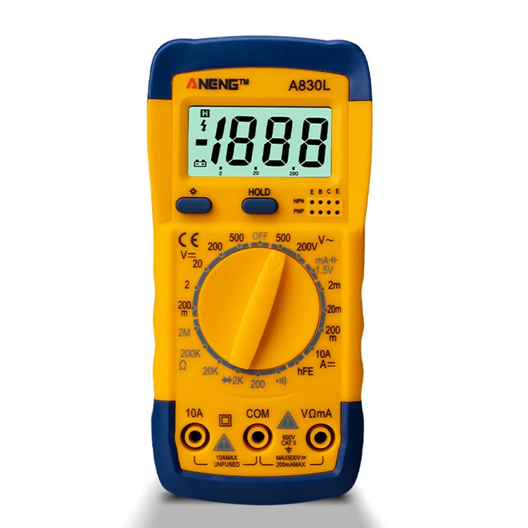 ANENG A830L Handheld Multimeter Household Electrical Instrument(Blue Yellow) - Current & Voltage Tester by ANENG | Online Shopping UK | buy2fix