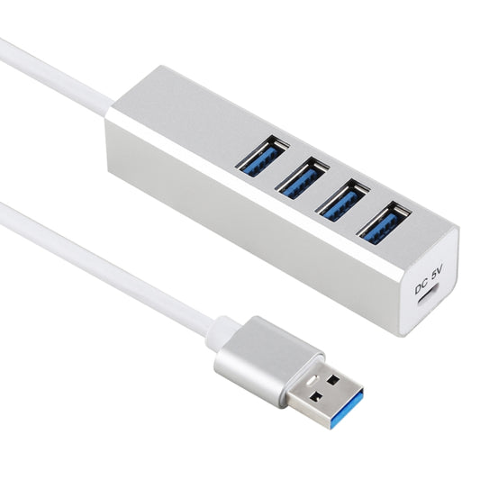 5Gbps Super Speed Self / Bus Power 4 Ports USB 3.0 HUB (Silver) -  by buy2fix | Online Shopping UK | buy2fix