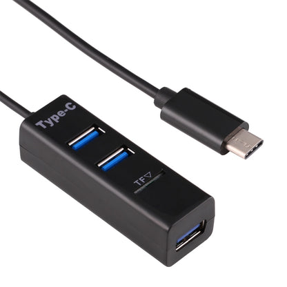 2 in 1 USB 3.1 USB-C / Type-C to USB 2.0 COMBO 3 Ports HUB + TF Card Reader(Black) - Computer & Networking by buy2fix | Online Shopping UK | buy2fix