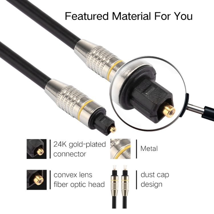 5m OD6.0mm Nickel Plated Metal Head Toslink Male to Male Digital Optical Audio Cable - Audio Optical Cables by buy2fix | Online Shopping UK | buy2fix