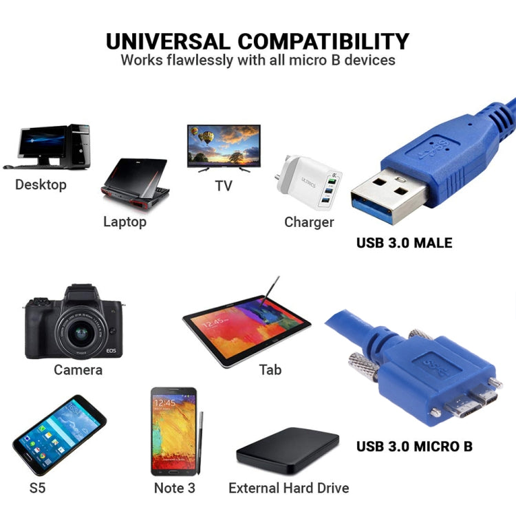 USB 3.0 Micro-B Male to USB 3.0 Male Cable, Length: 60cm - USB 3.0 by buy2fix | Online Shopping UK | buy2fix