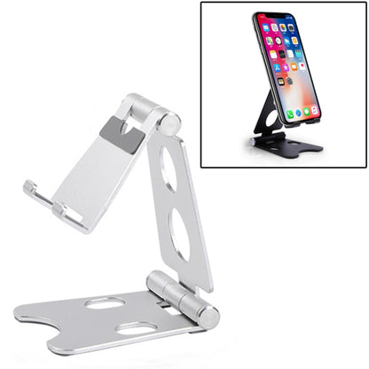 ROOSTAND R2 Aluminum Alloy Mobile Desktop Tablet Bracket Double Folding Lazy Artifact, Size: 6.4x7x9cm(Silver) - Desktop Holder by buy2fix | Online Shopping UK | buy2fix