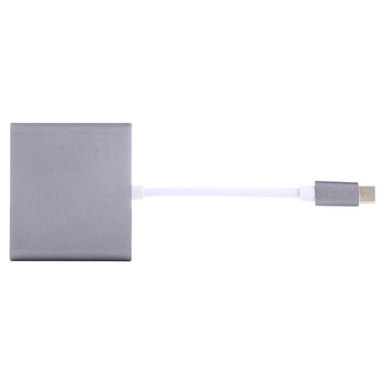 USB-C / Type-C 3.1 Male to USB-C / Type-C 3.1 Female & HDMI Female & USB 3.0 Female Adapter(Grey) - Computer & Networking by buy2fix | Online Shopping UK | buy2fix