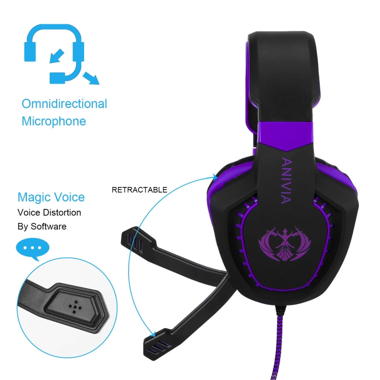 SADES AH-28 3.5mm Plug Wire-controlled Noise Reduction E-sports Gaming Headset with Retractable Microphone, Cable Length: 2m(Black purple) - Multimedia Headset by SADES | Online Shopping UK | buy2fix