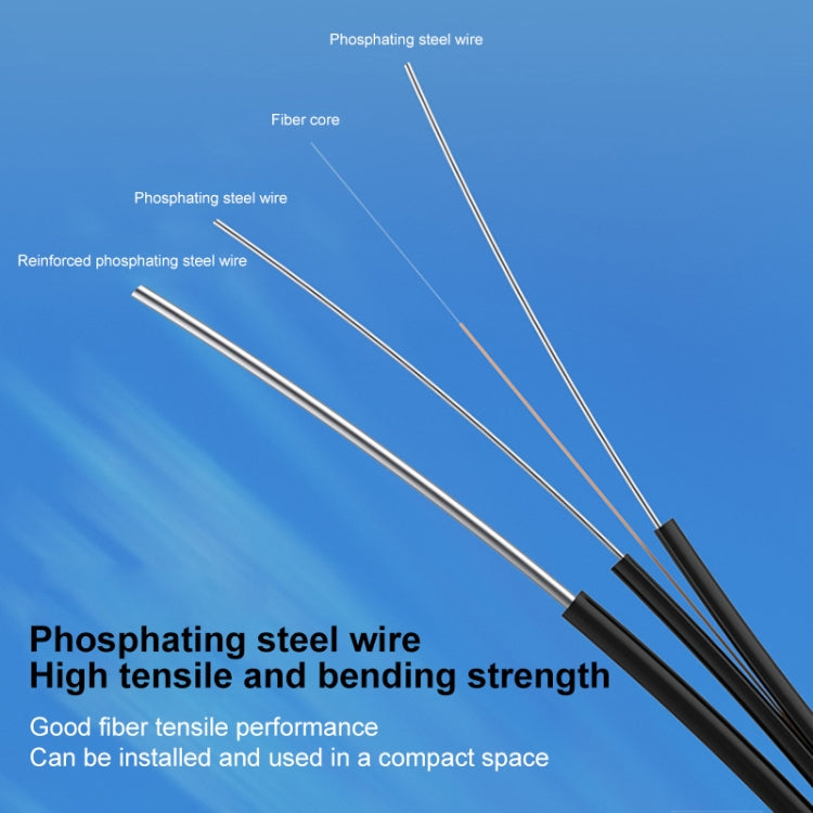 Triple Steel Wire Long Range Outdoor Fiber Optic Drop Cable Patch Jumper with SC Connector, Cable Length: 300m - Fiber Optic Jumper by buy2fix | Online Shopping UK | buy2fix