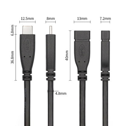 USB 3.1 Type-C / USB-C Male to Type-C / USB-C Female Gen2 Adapter Cable, Length: 20cm - Computer & Networking by buy2fix | Online Shopping UK | buy2fix