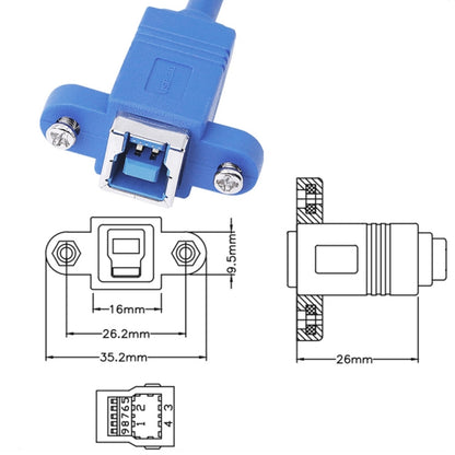 50cm USB 3.0 B Female to B Male Connector Adapter Data Cable for Printer / Scanner(Blue) -  by buy2fix | Online Shopping UK | buy2fix