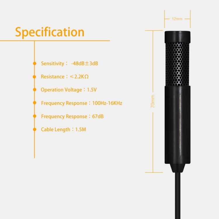 Yanmai SF555B Mini Professional USB 2.0 Studio Stereo Condenser Recording Microphone, Cable Length: 1.5m, Compatible with PC and Mac for Live Broadcast Show, KTV, etc.(Black) - Consumer Electronics by Yanmai | Online Shopping UK | buy2fix