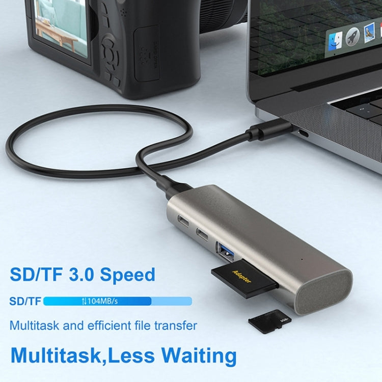 Rocketek HC463 USB3.1 Gen2  to Type-C 3.1 + USB 3.1 + SD / TF 6 in 1 HUB Adapter - Computer & Networking by ROCKETEK | Online Shopping UK | buy2fix