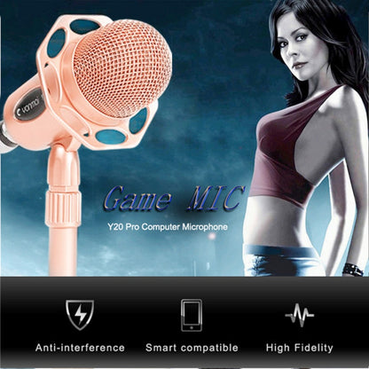 Yanmai Y20 Professional Game Condenser Microphone  with Tripod Holder, Cable Length: 1.8m, Compatible with PC and Mac for  Live Broadcast Show, KTV, etc.(Rose Gold) - Consumer Electronics by Yanmai | Online Shopping UK | buy2fix