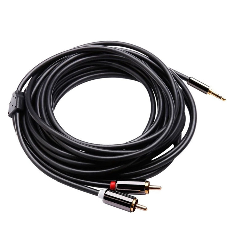 5m Gold Plated 3.5mm Jack to 2 x RCA Male Stereo Audio Cable - RCA Cable by buy2fix | Online Shopping UK | buy2fix