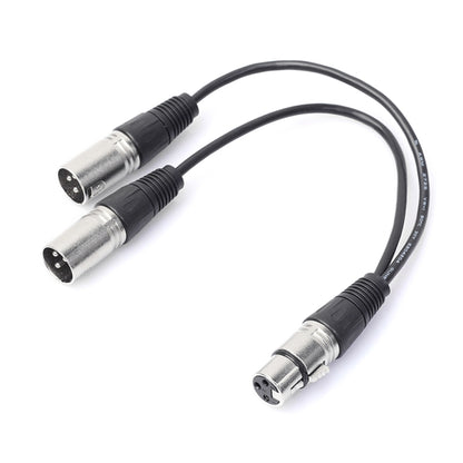 30cm 3 Pin XLR CANNON 1 Female to 2 Male Audio Connector Adapter Cable for Microphone / Audio Equipment - Consumer Electronics by buy2fix | Online Shopping UK | buy2fix