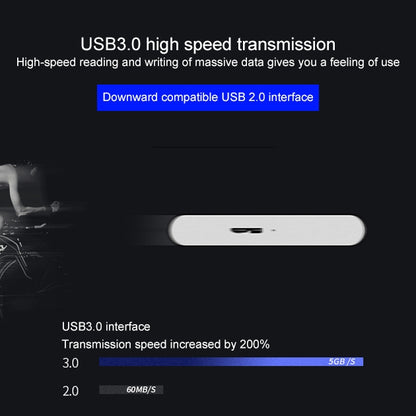 WEIRD 80GB 2.5 inch USB 3.0 High-speed Transmission Metal Shell Ultra-thin Light Mobile Hard Disk Drive(Black) - Computer & Networking by buy2fix | Online Shopping UK | buy2fix