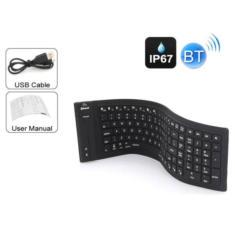 JA-11 108-keys Foldable Silicone Bluetooth Keyboard - Wireless Keyboard by buy2fix | Online Shopping UK | buy2fix